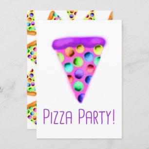 Invitation Pizza Party (violet)