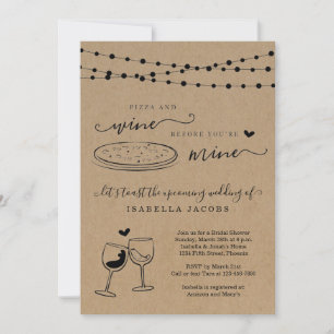Invitation Pizza & Vin avant d'être ma Fête des mariées