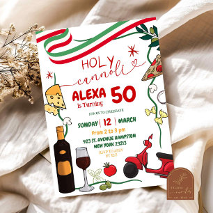 Invitation Pizza Vin Italien Holy Cannoli 50e Anniversaire
