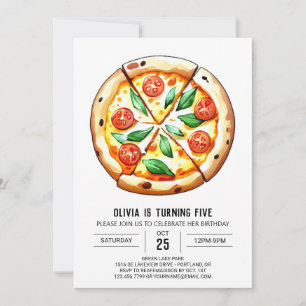 Invitation Pizza Whimsical Personnalisé Anniversaire