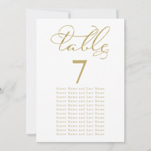 Invitation Placement des invités de mariage en feuille d'or É