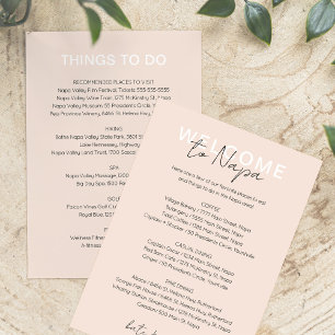 Invitation Places rose crème pour manger et choses à faire Ca