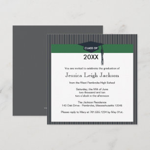 Invitation Plafond de graduation verte et noire