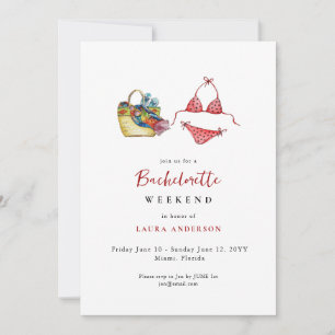 Invitation Plage Bachelorette week-end Itinéraire