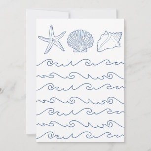 Invitation Plage Blue Ocean Baby Boy Douche