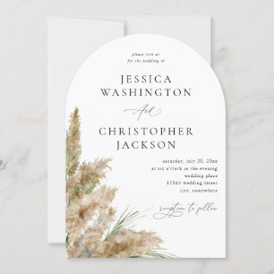 Invitation Plage Boho Pampas Grass Mariage V2 Arch
