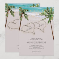 Plage Coeur de sable Palm Tropical | Mariage moder