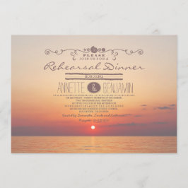 Invitation Plage coucher de soleil romantique dîner de répéti