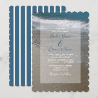 Plage de bord de mer et mariage de sable Invitatio