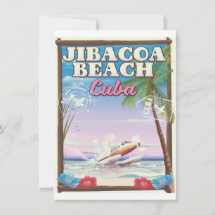 Invitation Plage de Jibacoa Cuba affiche de voyage