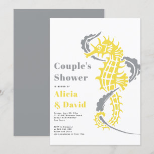 Invitation Plage de plage gris et jaune