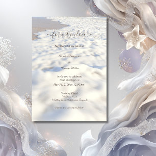 Invitation plage de sable romantique beige vibes mariage côti