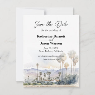 Invitation Plage de Santa Barbara Aquarelle Enregistrez la da