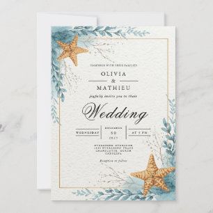 Invitation Plage de Starfish Mariage