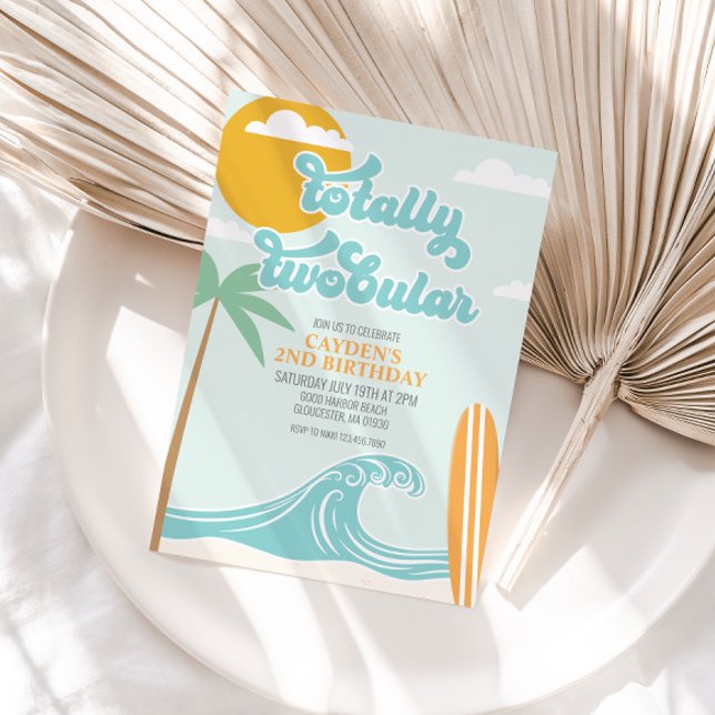 Invitation Plage de Surf de plage à deux tublars 2e anniversa (Créateur téléchargé)