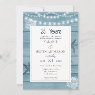 Invitation Plage du 25e anniversaire surprise