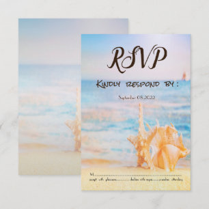 Invitation Plage, Étoile de mer, Coquillage RSVP