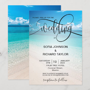 Invitation plage mariage destination tropical été mer