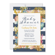 Plage nautique Océan / Baby shower de mer Invitati