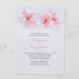 Invitation plage nuptiale corail fleur hibiscus