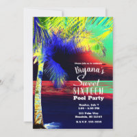 Plage Palmier Couleur Néo-Tropicale Sweet 16