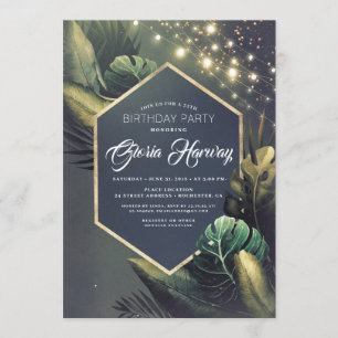 Invitation Plage Palms Chaîne Lumières Anniversaire Invitatio