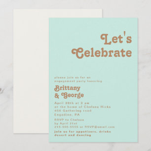 Invitation Plage Retro   Aqua Fêtons l'invitation