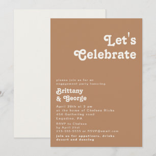 Invitation Plage Retro Brown Fêtons l'invitation