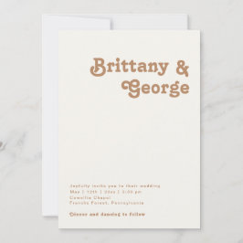 Invitation Plage Retro | Ivoire en un seul Mariage