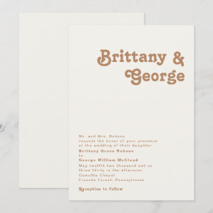 Invitation Plage Retro Mariage traditionnel ivoire