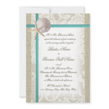 Plage romantique Burlap et Lace Aqua