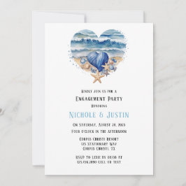 Invitation Plage Scène Starfish Engagement Party