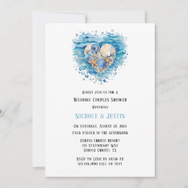 Invitation Plage Scène Starfish Mariage Couples Douche