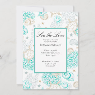 Invitation Plage Sea The Love Engagement Party Flat