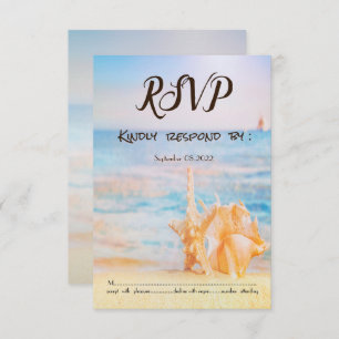 Invitation Plage, Seastar, Seashell RSVP