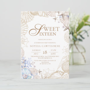 Invitation Plage Sweet Sixteen⎮Mer 16e Anniversaire