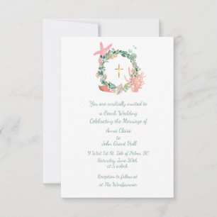 Invitation Plage thème Cross, Mariage nautique, Christian