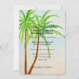 Invitation Plage Tropical Palm Trees Mariage