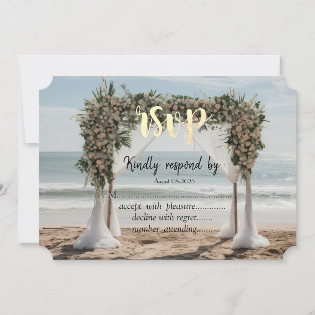 Invitation Plage tropicale Arbor floral RSVP (Devant)