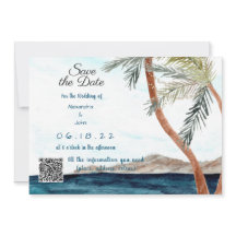 Plage tropicale avec lumières Enregistrez la date
