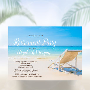 Invitation Plage tropicale, Chaise Relax Retraite Party