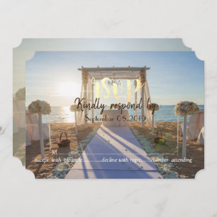 Invitation Plage tropicale Coucher de soleil Arbor floral RSV