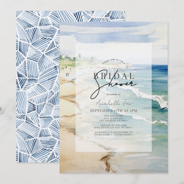 Invitation Plage tropicale Fête des mariées de mer (Devant / Derrière)