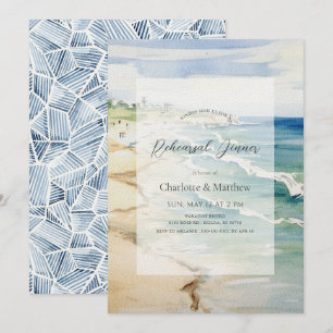 Invitation Plage tropicale Mer Dîner de répétition