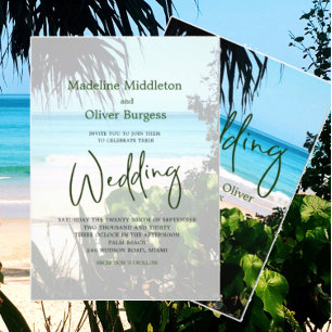Invitation Plage tropicale Océan Bleu Destination Mariage