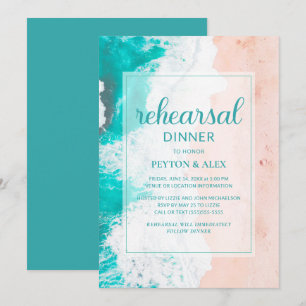 Invitation Plage tropicale Océan Turquoise Turquoise répétiti