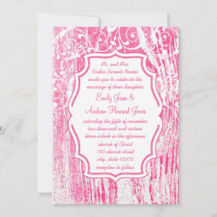 Invitation Plage Vintage rose vieux bois de chauffe Mariage