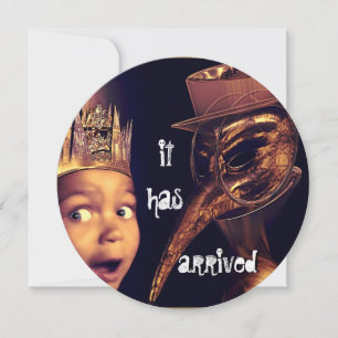 Invitation Plague Doctor Round Adult Halloween Party