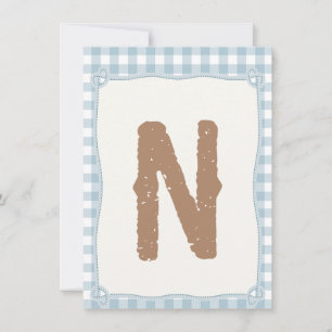 Invitation Plaid Blue First Rodeo Highchair Indicateur N