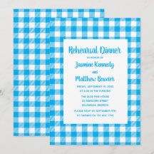 Plaid Blue White En vichy Country Rehearer Dîner